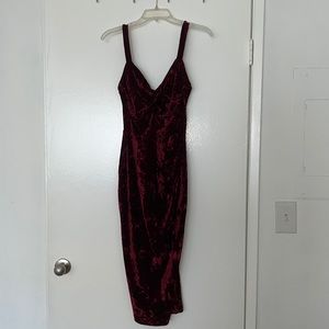 Bettie Page by Tatyana Burgundy Velvet Wiggle Dress